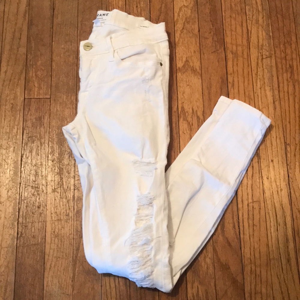 Frame Le Skinny de Jeanne, Size 24, Wash Blanc